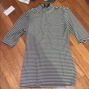 black and white striped top